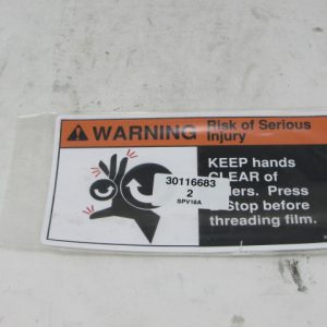 30116683 - LABEL WARNING 'KEEP AWAY FROM ROLLERS' (SIZE = 5.67 X 3.0)