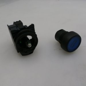 30148818 - SWITCH PUSH BUTTON MOMENTARY PLASTIC ILLUMINATED FLUSH BLUE INTEGRATE LED (SCREWLESS) PLASTIC LATCH MOUNT W/ISO 7000:2004 SYMBOL 1027:RESET