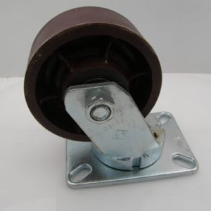 31021971 - CASTER SWIVEL 6 X 2 1/2 DUCTILE IRON WITH TAPERED ROLLER BEARING KINGPINLESS DROP FORGED 3000 LB LOAD CAPACITY 8 INCH OVERALL HEIGHT TOP PLATE 5 1/4 X 7 1/4